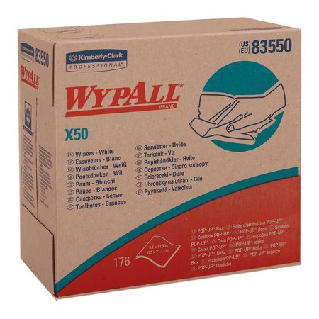 Wypall Wypall X50 Disposable Cloths (83550), Strong for Extended Use, POP-UP Box,  83550